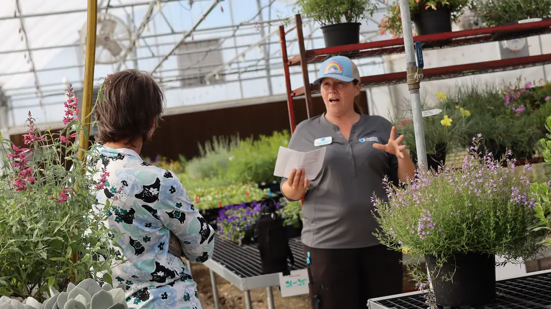 Jennifer explaining propagation to a tour group